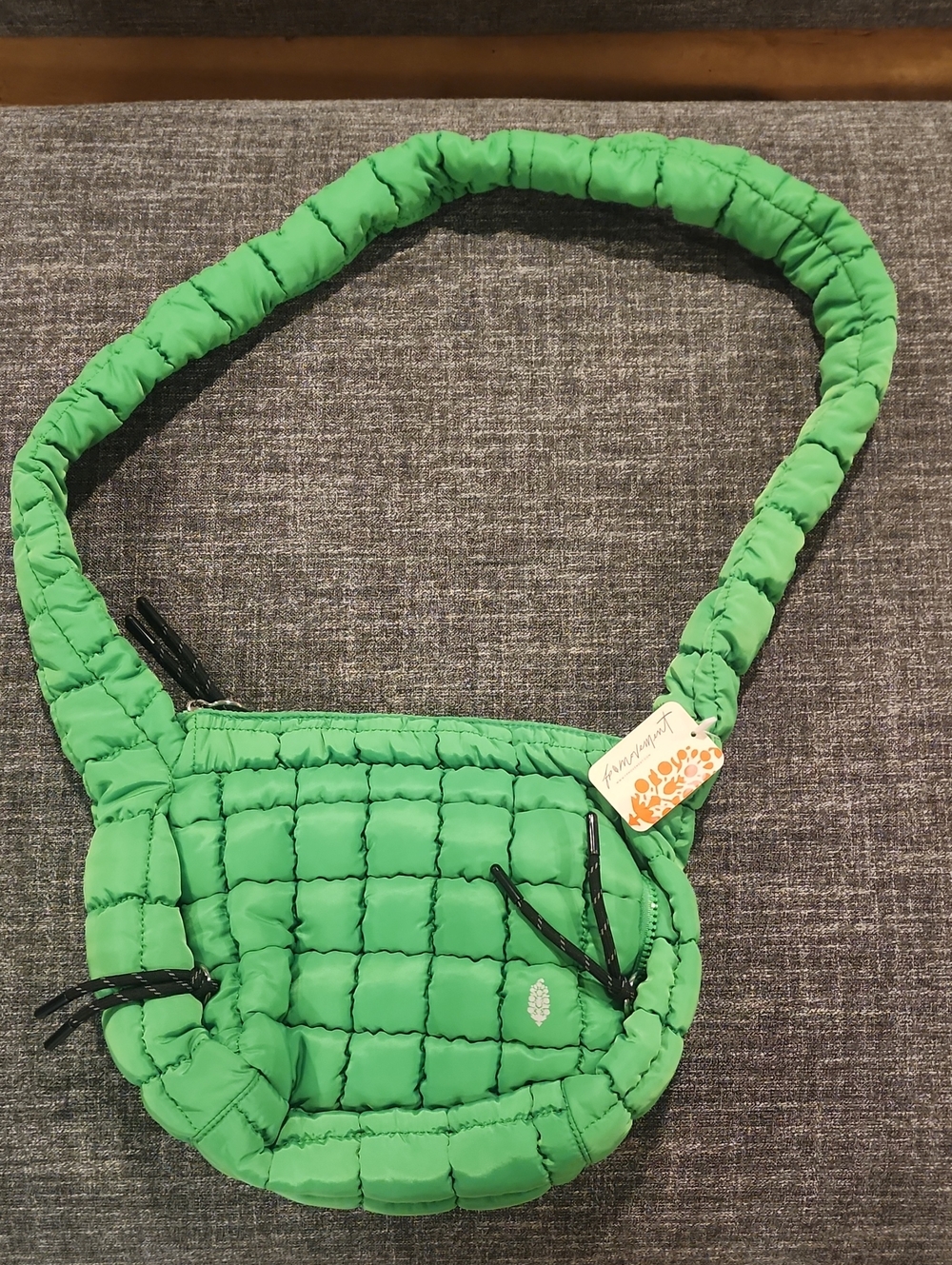 Free People Movemen Quilted Green Crossbody Bag - NWT